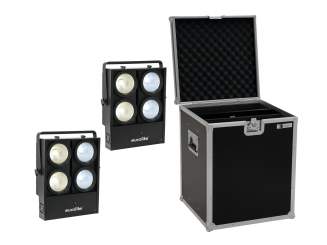 Eurolite Set 2x Audience Blinder 4x100W LED COB CW/WW + Case 