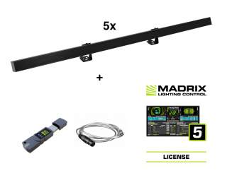 Eurolite Set 5x LED PR-100/32 Pixel DMX Rail sw + Madrix Software 