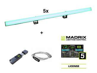 Eurolite Set 5x LED PR-100/32 Pixel DMX Rail + Madrix Software 