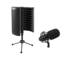 Omnitronic Set MIC CM-78MK2 Großmembran-Kondensatormikrofon + AS-04 Tisch-Mikrofon-Absorbersystem 