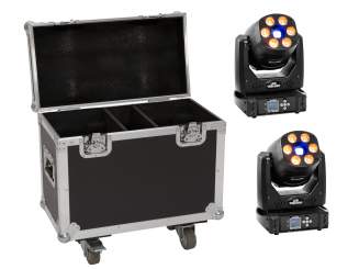 Eurolite Set 2x LED TMH-H90 + Case mit Rollen 