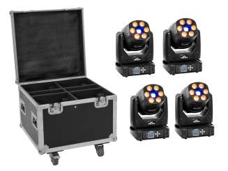 Eurolite Set 4x LED TMH-H90 + Case mit Rollen 
