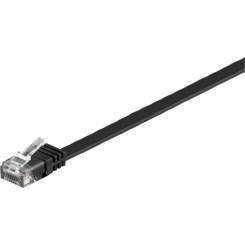 Goobay CAT 6 Flach-Patchkabel, U/UTP, Schwarz 20m 