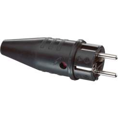 ABL Rubber Schutzkontakt Male 16A Black IP44 CEE7/VII 3x2,5mm 