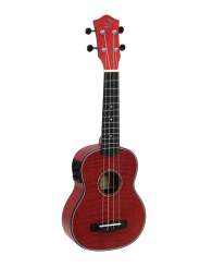 Dimavery UK-100 Sopran-Ukulele, flamed red 