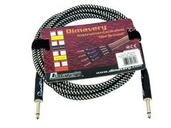 Dimavery Instrumentenkabel, 3m, schwarz/silber 
