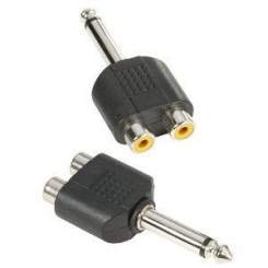 Adam Hall 7548 Y-Adapter 2 x mono Cinch female auf 6,3 mm mono Klinke male 