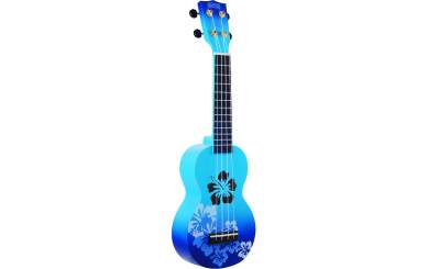 Mahalo Designer Ukulele Hibiscus (Blue Burst) 