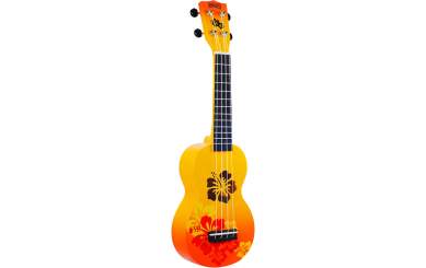 Mahalo Designer Ukulele Hibiscus (Orange Burst) 