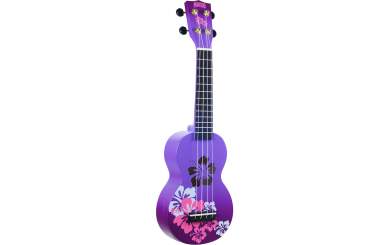 Mahalo Designer Ukulele Hibiscus (Purple Burst) 