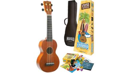 Mahalo Rainbow Ukulele Trans Brown - Learn 2 Play Pack 