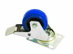 Omnitronic Lenkrolle 80mm blau mit Bremse 