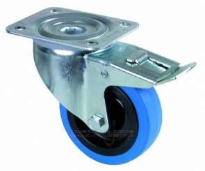 Roadinger Lenkrolle 100mm Blue Wheel mit Bremse 