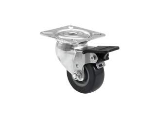 Roadinger Lenkrolle 50mm grau mit Bremse 