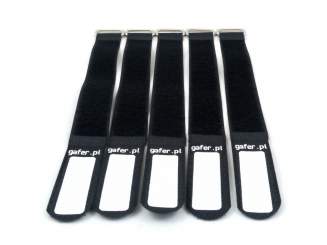 Gafer.pl Kabelbinder Klettverschluss 25x260mm 5er Pack sw 