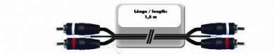Omnitronic Cinch Kabel 2x2 Erdung 1,5m 