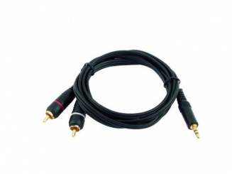 Omnitronic Adapterkabel 3,5 Klinke / 2 x Cinch 3m schwarz 