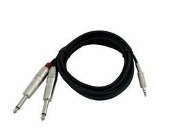 Omnitronic Adapterkabel 3,5 Klinke/2xKlinke 3m, schwarz 