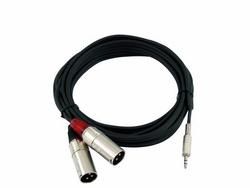 Omnitronic Adapterkabel 3,5 Klinke / 2 x XLR (M) 3m schwarz 