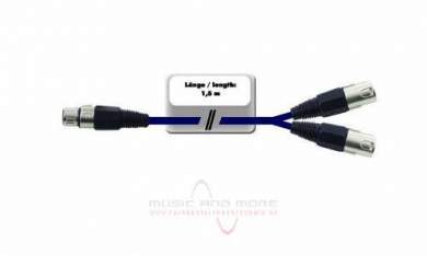 Omnitronic Adapterkabel XLR (F) / 2 x XLR (M) 1,5m, schwarz 