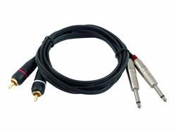 Omnitronic Adapterkabel 2 x Klinke / 2 x Cinch 1,5m schwarz 