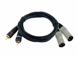 Omnitronic Adapterkabel 2 x XLR (M) / 2 x Cinch 3m schwarz 