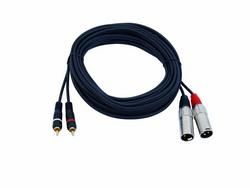 Omnitronic Adapterkabel 2 x XLR (M) / 2 x Cinch 6m schwarz 