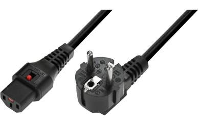 IEC LOCK Kaltgeräte Netzkabel verriegelbar 3x1,0 3m sw 