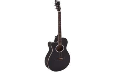 Dimavery AW-400 Western-Gitarre LH, schwarz 