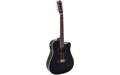 Dimavery DR-612 Western-Gitarre 12-saitig, schwarz 