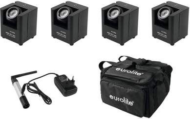 Eurolite Set 4x AKKU UP-1 + SB-4 Soft-Bag + QuickDMX Funksender 