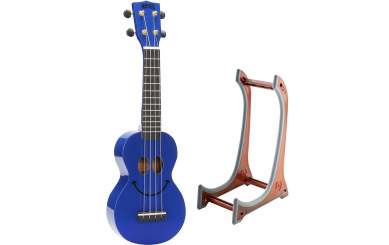 Mahalo Smiley Ukulele Blue Set inkl. Ukulelenständer 