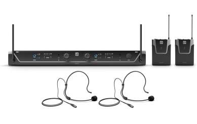 LD Systems U305 BPH 2 Dual - Funkmikrofon System mit 2 x Bodypack und 2 x Headset - 584 - 608 MHz 