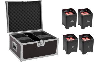 Eurolite Set 4x AKKU UP-4 Entry QCL Spot + Case 