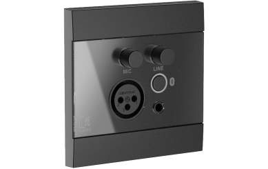 Audac WP225 Universelles Wandbedienfeld mit Mikrofon-, Line-Eingang & Bluetooth-Empfänger schwarz 