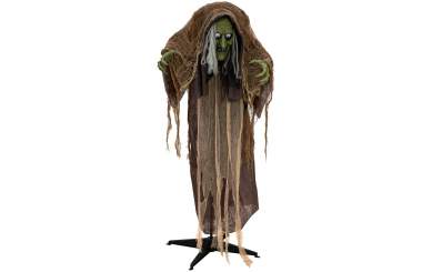 Europalms Halloween Figur Hexe buckelig, animiert, 145cm 