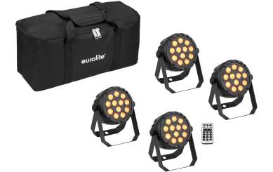 Eurolite Set 4x LED PARty Spot Silent RGB/WW mit Softbag 