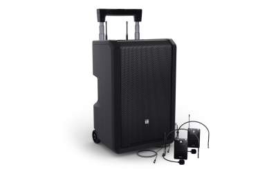 LD Systems ANNY® 10 BPH 2 B5 - 10" Mobiler Bluetooth® PA-Lautsprecher mit Akku, Mixer und 2x Headset-Mikrofon (inkl. Taschensender) 