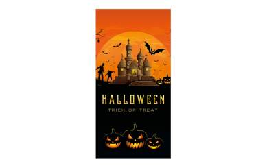 Europalms Halloween Banner, Geisterhaus, 90x180cm 