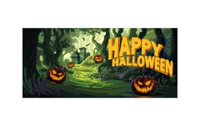 Europalms Halloween Banner, Geisterwald, 400x180cm 