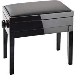 K&M 13951 Klavierbank m. Notenfach, Bank sw poliert, Sitz Kunstleder sw 
