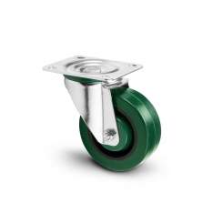 Adam Hall 372251 Lenkrolle 100 mm Heavy Duty mit grünem Rad 