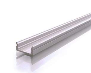 Reprofil, AU-01-10 flaches U-Profil für 10 - 11,3 mm LED, Silber-matt, eloxiert, Länge: 2000 mm 