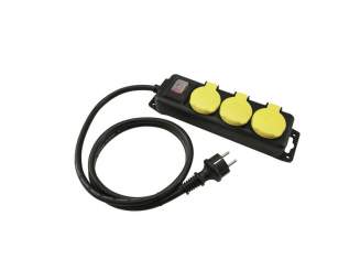 Eurolite Steckdosenleiste 3-fach IP44 schwarz 1,5m 