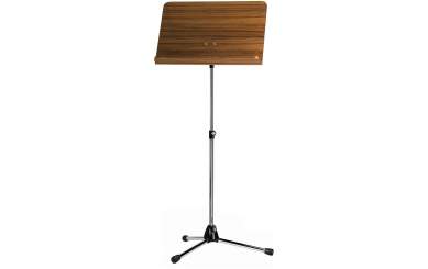 K&M 118/1 Orchesternotenpult, Stativ verchromt, Holzplatte Nussbaum 