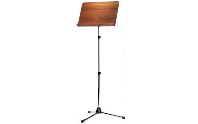 K&M 118/4 Orchesternotenpult, Stativ verchromt, Holzplatte Nussbaum 