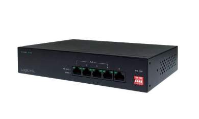 LogiLink Power over Ethernet (PoE) Switch, 10/100 MBit/s, 5-port 