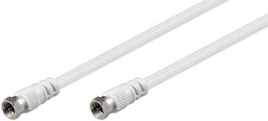 Goobay SAT Antennenkabel (<70 dB), 2x geschirmt, 1.5 m, Weiß, Staubschutztüte - F-Stecker > F-Stecker 