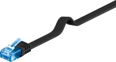 Goobay CAT 6A Flach-Patchkabel, U/UTP, Schwarz, 1 m 