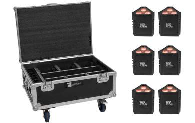 Eurolite Set 6x AKKU IP TL-3 QCL + Case mit Rollen und Ladefunktion 